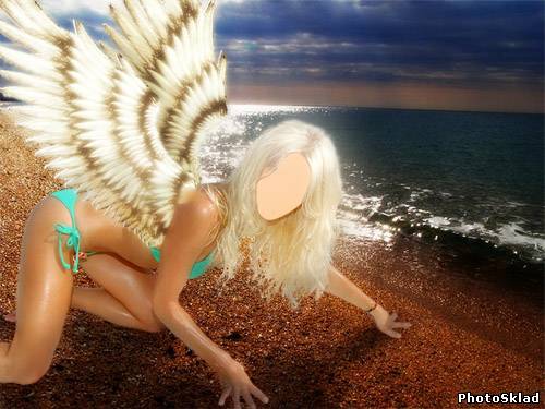 Женский шаблон - Девушка с крыльями